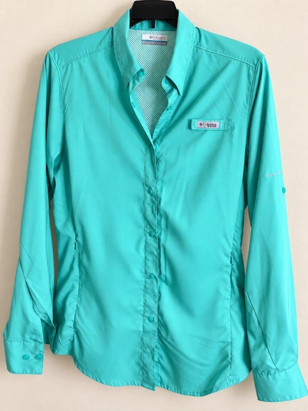 Columbia PFG Tamiami II Turquoise Long Sleeve Fishing Shirt Womens S